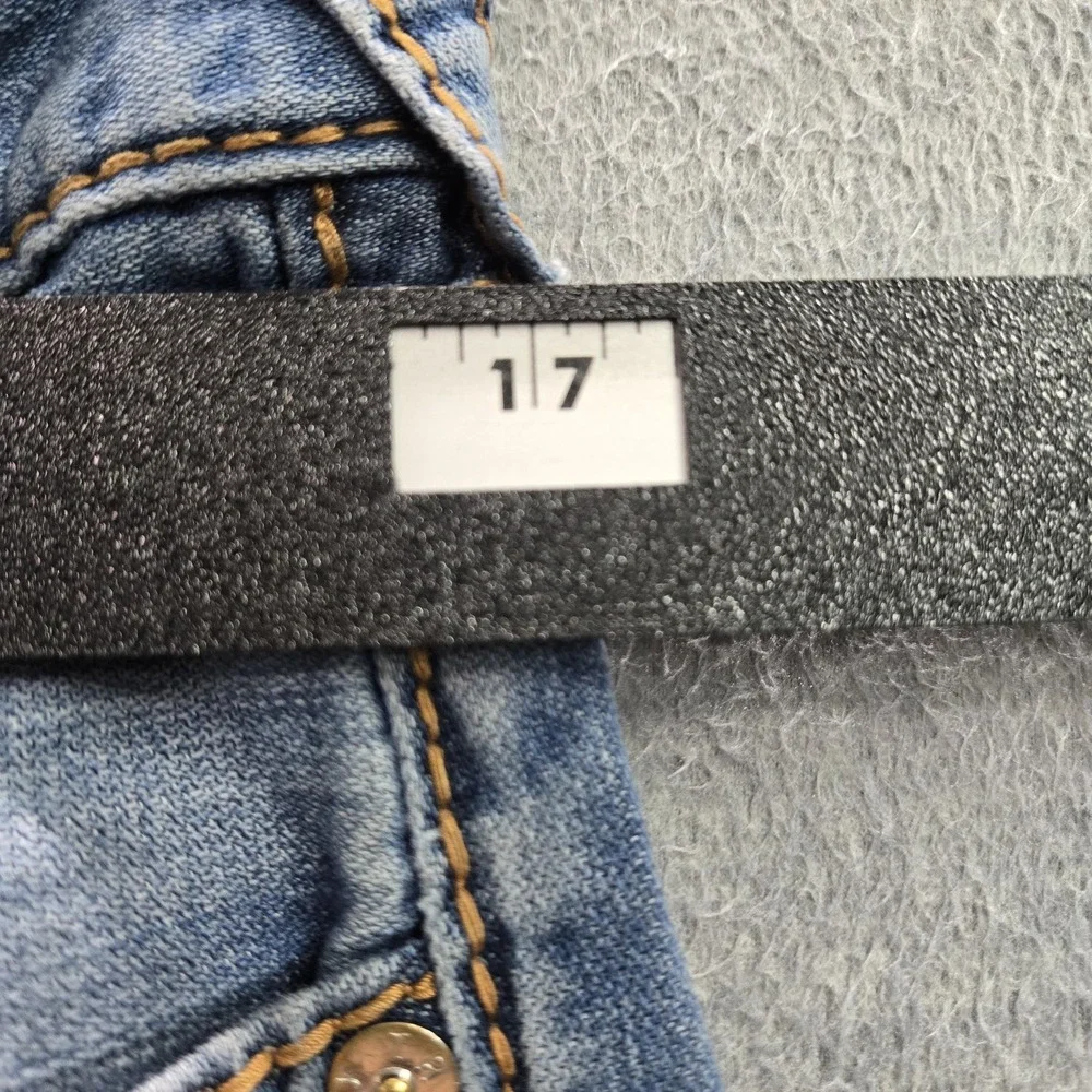 True Religion Brand Jeans Men Jeans 33 Blue Denim Skinny Red Orange Big T READ